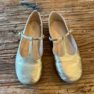 Zara Girls Gold Ballet Flats Size 31